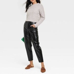 A New Day Faux Leather Reptile Print High Rise Pants